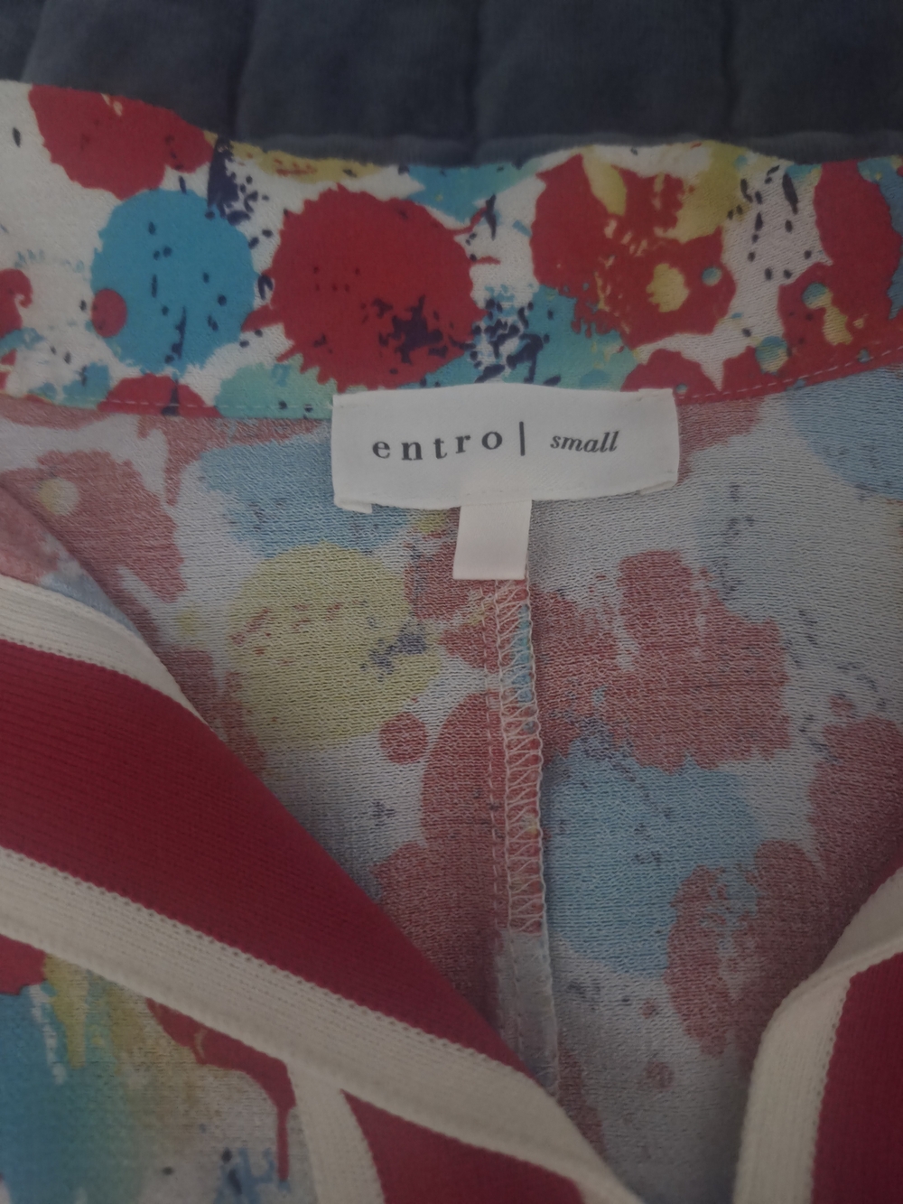 entro Red Multi Floral V-Neck Roll-Sleeve Tunic - Picture 3 of 5